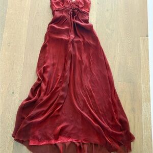 Vera Wang Deep Red Maxi Dress